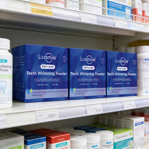 Polvere Sbiancante per Denti Luxsmile, Approvata dai Dentisti, Naturale, Organica, Etichetta Privata, Hp Blue Pap Purple - Product Image 1