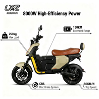 Moto électrique de tourisme haute performance 72V en gros, autonomie de 150 km, batterie au lithium, capacité de charge de 250 kg, vitesse jusqu'à 80 km/h