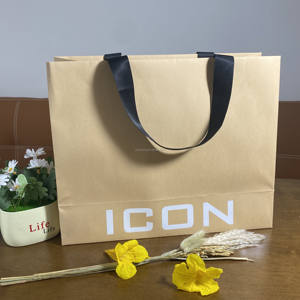 Sacs en papier kraft biodégradables de luxe pour vêtements et chaussures - Emballage réutilisable gaufré pour le shopping et les expositions - Product Image 4