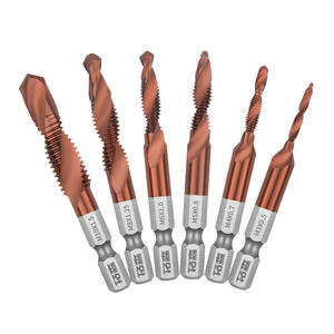 Jeu de tarauds composés à queue hexagonale Tuosen M3 à M12 pour métaux non ferreux, revêtement TiCN, pour utilisation avec perceuse - Product Image 1