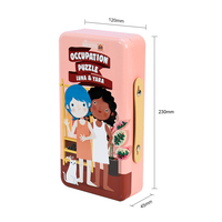 Cartes flash éducatives personnalisées en papier d'art durable, format puzzle sur le thème des métiers, pour cadeaux promotionnels