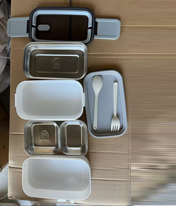 1400ml hai lớp thép không gỉ và nhựa Hộp Ăn Trưa với xử lý hình dạng hình chữ nhật - Product Image 6