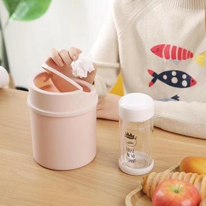 Mini <b>Desktop</b> Trash Can With Flip Lid Cylindrical PP Storage Bucket Household Indoor Use Minimalist Style Small Waste <b>Bin</b> - Product Image 3