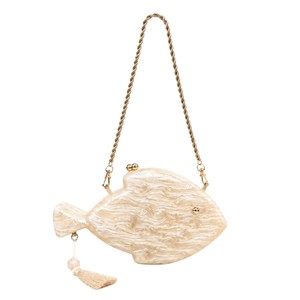 Women <b>Unique</b> Fish Shape Marbling Acrylic Clutch Purse Cute Evening Bag with Bead Tassel Fashion <b>Handbag</b> for Gala Tea Party Prom - Product Image 3