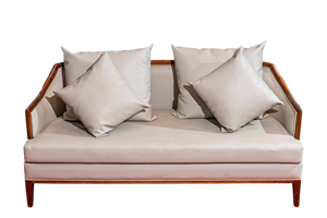 Sofá de cuero de madera de fresno de 2 plazas duradero, muebles decorativos para sala de estar con asiento de cuero y función de masaje para villas - Product Image 4