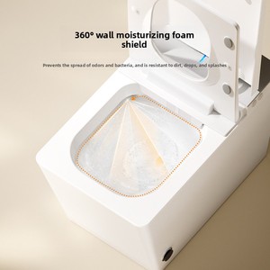 WC di Lusso con Spruzzo d'Acqua Automatico e Bidet Riscaldato, Sanitari Intelligenti a Pavimento, Set con Vaso Quadrato Intelligente - Product Image 2