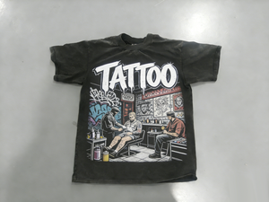 T-shirt personnalisé Kornit DTG, écologique, imprimé pour studio de <span class=keywords><strong>tatouage</strong></span>, fabrication OEM, t-shirt graphique pour <span class=keywords><strong>homme</strong></span>, 100% coton, design personnalisé - Product Image 1