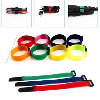 Attaches Réutilisables Auto-agrippantes Réglables, Ruban de Fixation en Nylon Coloré à Crochets et Boucles