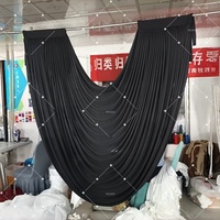 Cortinas Decorativas Elegantes en Forma de Arco, Color Negro, para Decoración de Fondo en Fiestas y Bodas, Gran Venta