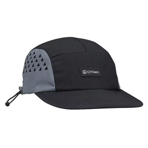 Gorra Deportiva Unisex Negra/Gris para Esquí al Aire Libre, con Logotipo Personalizado, 5 Paneles, de Nailon, Impermeable, Visera Plana, Sin Estructura, Transpirable - Product Image 1