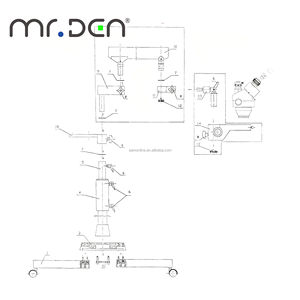 Soporte de suelo para microscopio quirúrgico Mr.Den con brazo neumático y estante de enfoque con cámara de video divisora de haz para operación quirúrgica - Product Image 6