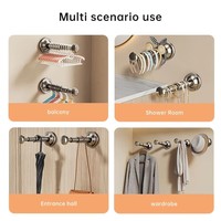 Séchoir à linge rétractable étanche à ventouse en ABS, fixation murale sans perçage, moderne, pour hôtel, salle de bain, balcon, support de rangement