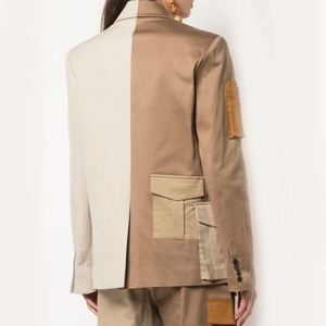 Nouvelles vestes d'automne pour femmes, vestes de costume élégantes pour le travail, vestes simples vintage surdimensionnées avec poche plaquée en lin et coton - Product Image 4