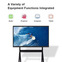 Tableau blanc interactif intelligent avec écran tactile Android et Windows 4K 20 points, 55, 65, 75, 86 pouces, avec logiciel pédagogique