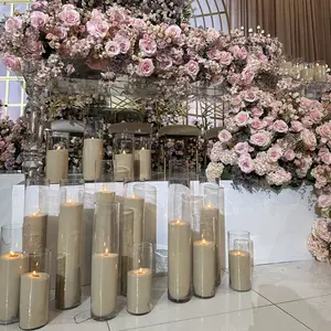 Vase de bourgeon en verre clair petit grand énorme 80 cm de haut 32 "fleurs mignon verre cristal cylindre Vases pour centres de table de mariage