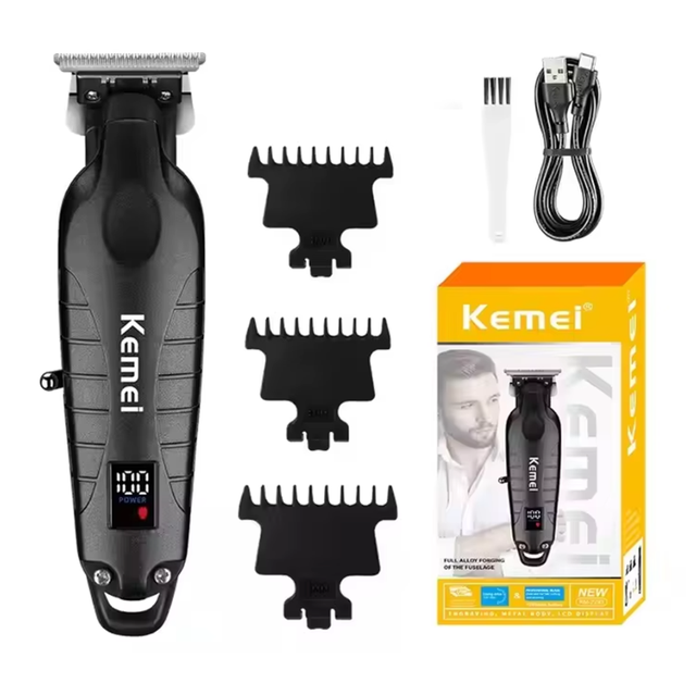For KM-2293 Professional Electric Clippers 1200mAh USB Fast Charging Barber Hair Trimmer for Men's Hair Cutting Household Use