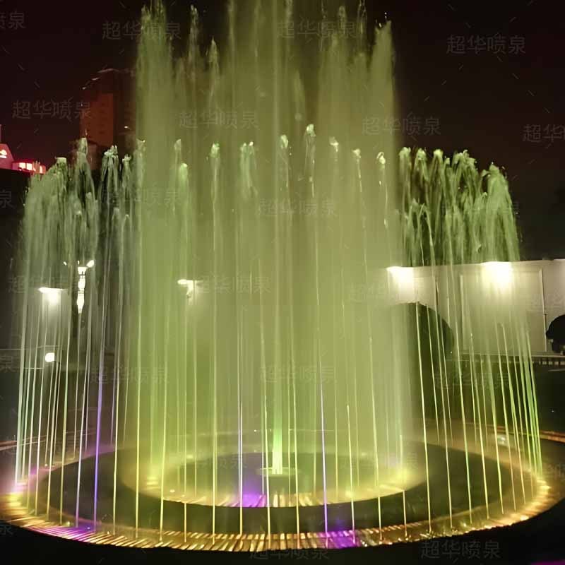 Custom Outdoor Stainless Steel LED Pool Lights Programmable Decorative Small Circular Pond Fountain