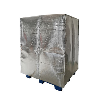 <span class=keywords><strong>Couverture</strong></span> de papier bulle imperméable à l'eau double face en aluminium réfléchissant thermiquement couvercle de palette isolant à bulles pour le stockage à froid - Product Image 4