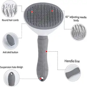 Pet Brush Cat Comb Hair Removal Comb One-key Hair Removal Dog Comb Grooming Pet Hair Brush Pet Supplies