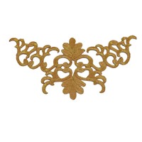 Défilé de mode Costume de fête robe Patch autocollant fer à repasser or argent fil broderie géométrique grande fleur Applique Patch