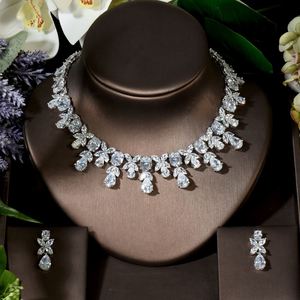 HIBRIDE Charme Mode De Luxe Zircon Cubique Or Blanc Couleur Ensemble de Bijoux Europe et Amérique Style pour Femmes Cadeaux De Mariage N-889 - Product Image 2