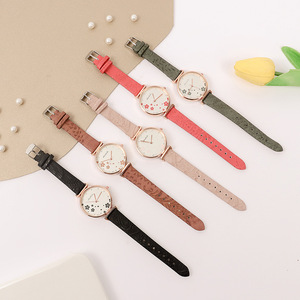 Reloj de Pulsera Clásico Retro de Cuero para Mujer, Reloj de Cuarzo de Moda, Venta al por Mayor - Product Image 5