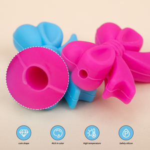 สร้อยคอเคี้ยวได้สำหรับทารกแรกเกิดเกรดอาหารผูกโบว์ลูกปัดซิลิโคนโฟกัสสำหรับสร้อยข้อมือ DIY งานฝีมือสร้อยคอ - Product Image 5