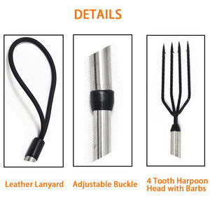 <span class=keywords><strong>Harpon</strong></span> de pêche en <span class=keywords><strong>gros</strong></span> manche en alliage d'aluminium sous-marin lance de pêche télescopique à 4 broches 150cm fourche à poisson outils de pêche - Product Image 2
