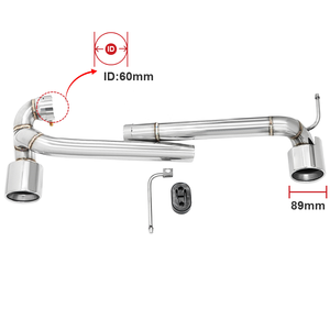 Für 2013-2016 BMW 1er Serie 118i F20 <span class=keywords><strong>M</strong></span> Heckdiffusor Doppel-Auspuffblenden 304 Edelstahl Schalldämpfer-Endstücke Silber SYPES - Product Image 2