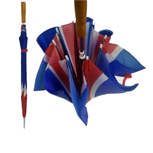 <strong>Uk</strong> Flag Patten Print Semi-automatic Opening Long Straight Shank Design <strong>Umbrella</strong> - Product Image 6