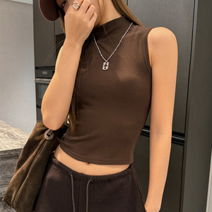 Chaleco sin mangas para mujer, top interior <span class=keywords><strong>de</strong></span> alta gama para otoño e invierno, camiseta base acanalada elegante y personalizada - Product Image 6