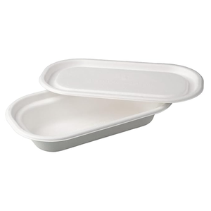 500ml Disposable Oval White Clear Plastic Food Containers Airtight Lids Single Use Takeout <b>Boxes</b> Bulk Wholesale USA Market - Product Image 1