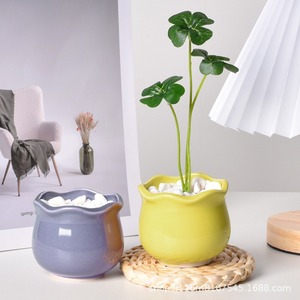 Mini maceta de cerámica suculenta de estilo europeo, maceta de balcones de escritorio para interiores de Cactus, macetas y macetas creativas para el hogar - Product Image 5