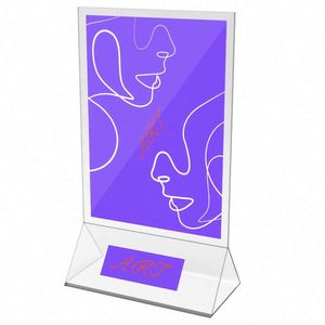Porta Menús de Acrílico Personalizado con Foto de Postales, Doble Cara - Product Image 1