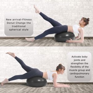 MR inflable Donut Ball silla cojín <span class=keywords><strong>asiento</strong></span> para Fitness estabilidad fuerza ejercicio Core equilibrio entrenamiento para gimnasio en casa - Product Image 2