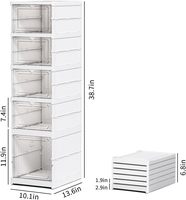 Organisateur de chaussures sans assemblage, tout-en-un, pliable, empilable, boîte de rangement transparente en plastique pour chaussures, bottes et baskets