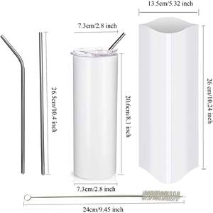 Gobelet de sublimation 20 oz, gobelet droit et fin, tasse à café de sport, vente en gros, blancs de sublimation en acier inoxydable, bouteille d'eau pour cola - Product Image 5