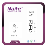 NAITE Led Festoon 31mm 36mm 39mm 41mm Lumière de dôme de voiture C5W 6-18 LED Angle de faisceau de 360° Ajustement universel DC 12V
