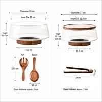 Ensemble de vaisselle en bois d'acacia naturel en gros avec fourchettes, cuillères, pinces et couvercle – Réutilisable et écologique