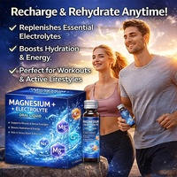 Liquide oral électrolytique au magnésium économique avec 1400 mg d'électrolytes, 125 mg de magnésium, complexe de vitamine B6 pour la fonction musculaire