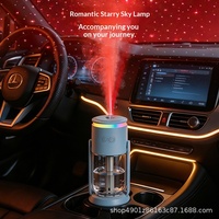 Nouvel humidificateur de voiture en plastique pour porte-gobelet, diffuseur ciel étoilé, double usage maison et voiture, humidificateur d'ambiance lumineux et aromathérapie