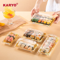 1101 Usine En Gros Japonais Plaques Alimentaires Sushi Plateaux Conteneur Jetable En Plastique À Emporter Boîtes D'emballage