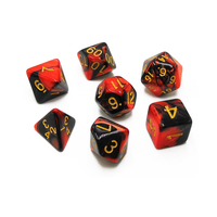 Ensemble de dés polyédriques DND en résine carrée, fabriqués à la main, 7 pièces, avec des bords tranchants et de belles inclusions