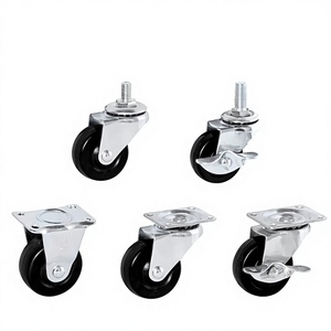 Roulettes pivotantes de remplacement pour meubles de 1,5 pouce, 2 pouces, 2,5 pouces, noires, sans roulement, roue en caoutchouc industrielle - Product Image 3
