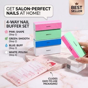 <span class=keywords><strong>Kit</strong></span> Essenziale 3-in-1 per Nail Art a <span class=keywords><strong>Prezzo</strong></span> all'Ingrosso, Tavoletta Lucidante Premium in EVA con Bastoncino in Legno d'Arancio per Unghie Finte - Vendita al Dettaglio - Product Image 4