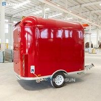 Remorque bar mobile, boutique de boissons, chariot de restauration, chariot à café, chariot à bière, camion de nourriture avec cuisine en acier inoxydable entièrement équipée