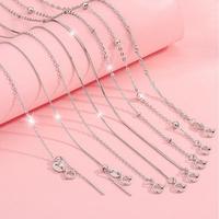 Exquisita Cadena de Plata de Ley 925 Chapada en Oro/Oro Rosa/Rodio de 18K, Multitipo, para Mujer