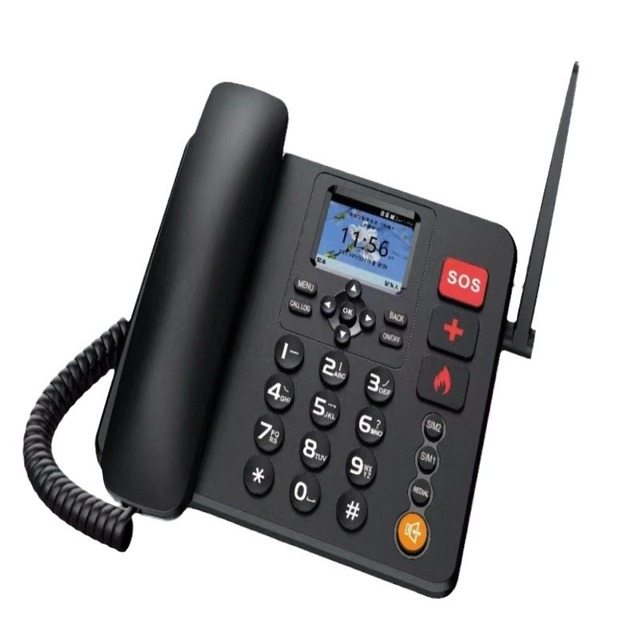 Dual SIM Cards GSM Desktop Telephone Wireless Telephone 2G with SOS and Photo Dialer