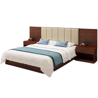JDC-06 ensemble de chambre à coucher d'hôtel contemporaine conçue sur mesure lits à panneaux en bois de style chinois pour meubles d'hôtel et de maison