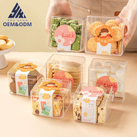 Boîtes à dessert en plastique transparent de qualité alimentaire, écologiques, pour tiramisu, fournitures de boulangerie, boîtes à pâtisserie carrées robustes, porte-gâteaux pour brownies